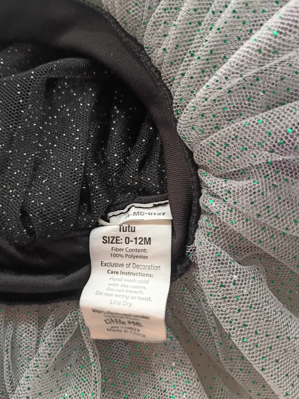 Little Me Black and Silver Glitter Tulle Baby Tutu